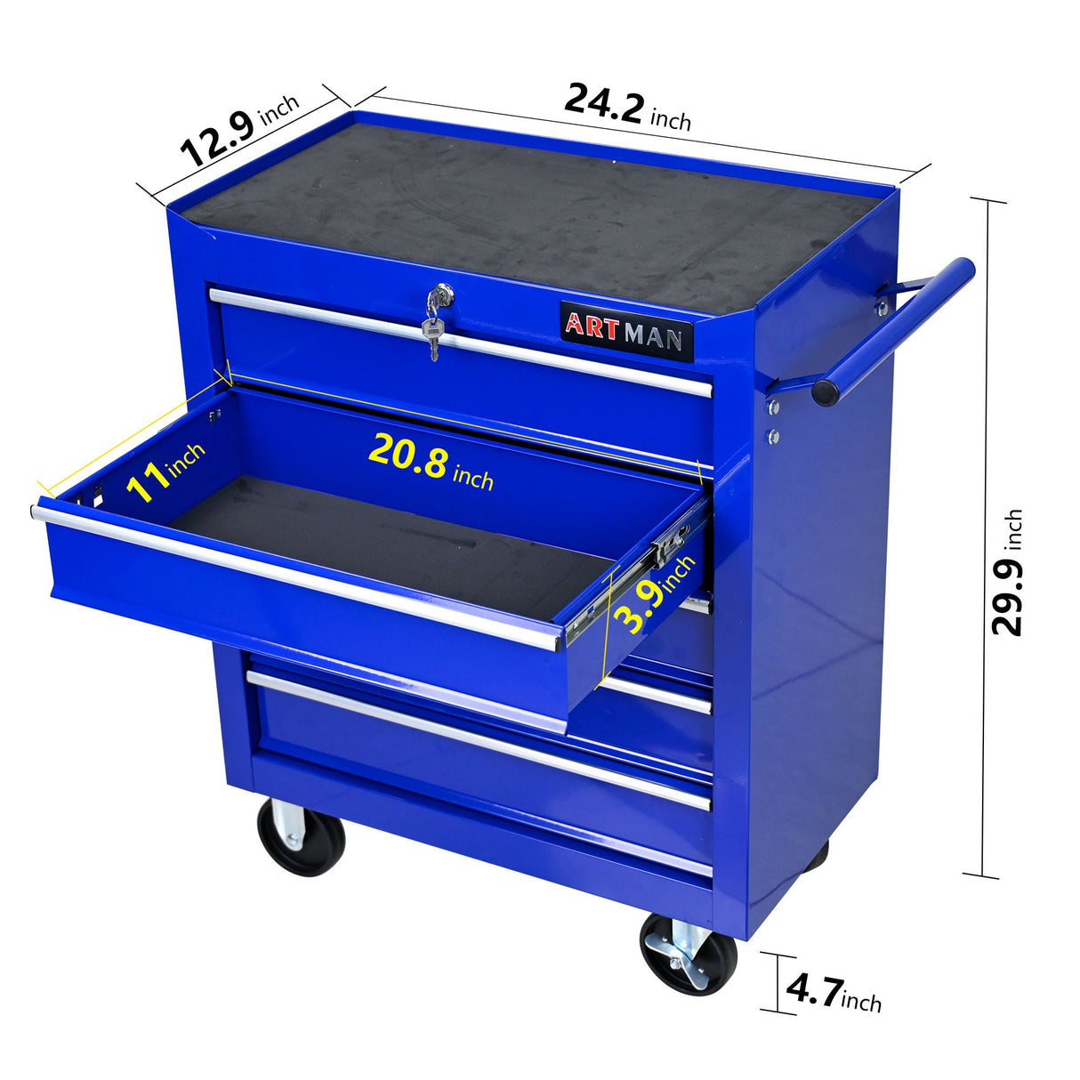Multifunctional Tool Cart With Wheels And Drawers by Couch.com