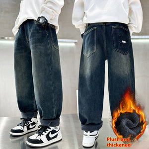 Korean Style Big Children Thick Warm Pants