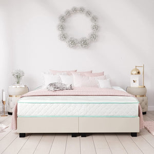 Excellence 9" Medium Tight-Top Hybrid Aloe Vera Foam Encased Pocket Coil Mattress by Couch.com