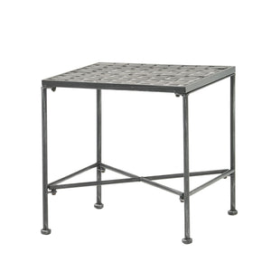 Outdoor Square Side Table With X Shaped Iron Frame - Black by Couch.com