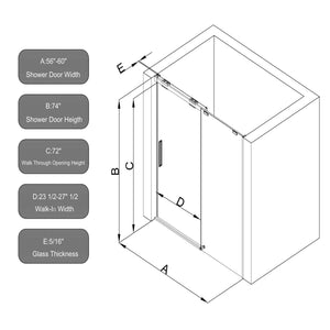 Semi-Frame Single Sliding Shower Door With Clear Tempered Glass by Couch.com