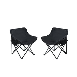 2 Pieces Outdoor Camping Chairs Folding / Portable, Comfortable Seating, Durable Steel Fram by Couch.com