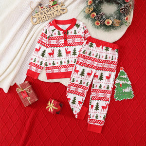 Fashion Boys Teenagers Christmas Printing Suit