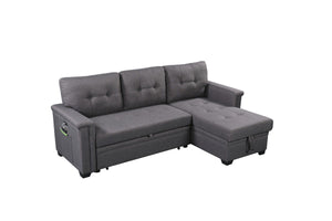 Ashlyn - Reversible Sleeper Sectional Sofa With Storage Chaise, USB Charging Ports And Pocket by Couch.com