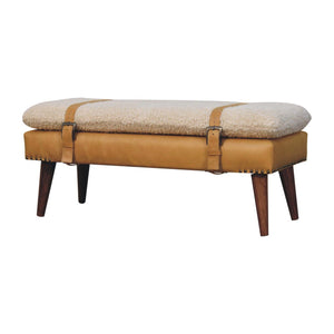 Boucle Leather Bench - Tan by Couch.com