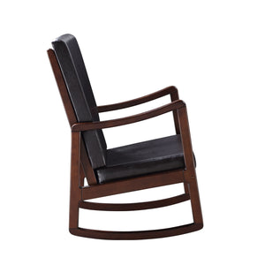Raina - Synthenic Leather Rocking Chair - Espresso by Couch.com