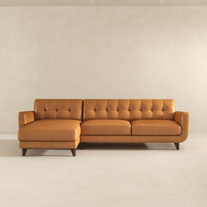 Allison - Mid-Century Modern Leather Sectional Sofa Chaise by Couch.com