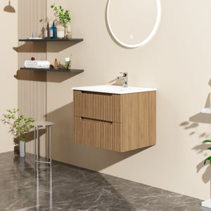 24" Wall Mount Bathroom Vanity Cabinet Floating (Cabinet Only) - Walnut by Couch.com