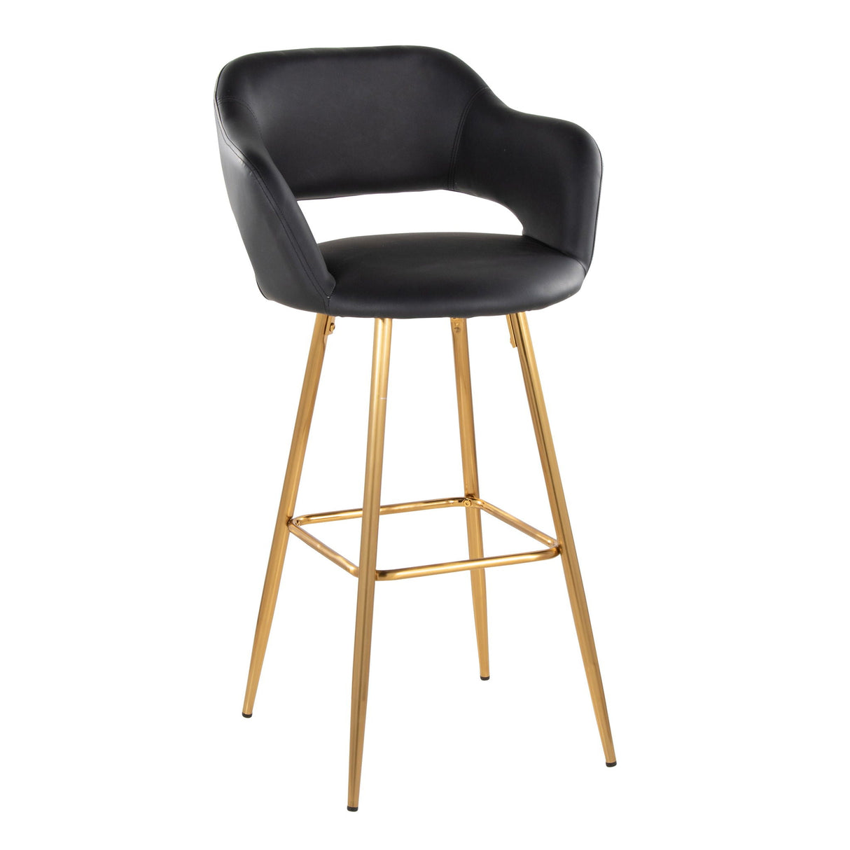 Margarite - Contemporary Fixed Height Barstool With Footrest (Set of 2) With Square by Couch.com