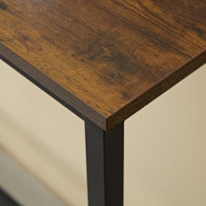 Soft Bag Bar Stool And Dining Table 3 Piece Set, Bar Chair With Backrest, Counter Bar Table, Small Square Table, Suitable For Kitchen - Antique Brown / Black by Couch.com