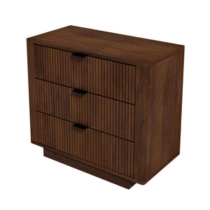 Lola - Nightstand 3 Drawer - Brown / Walnut by Couch.com