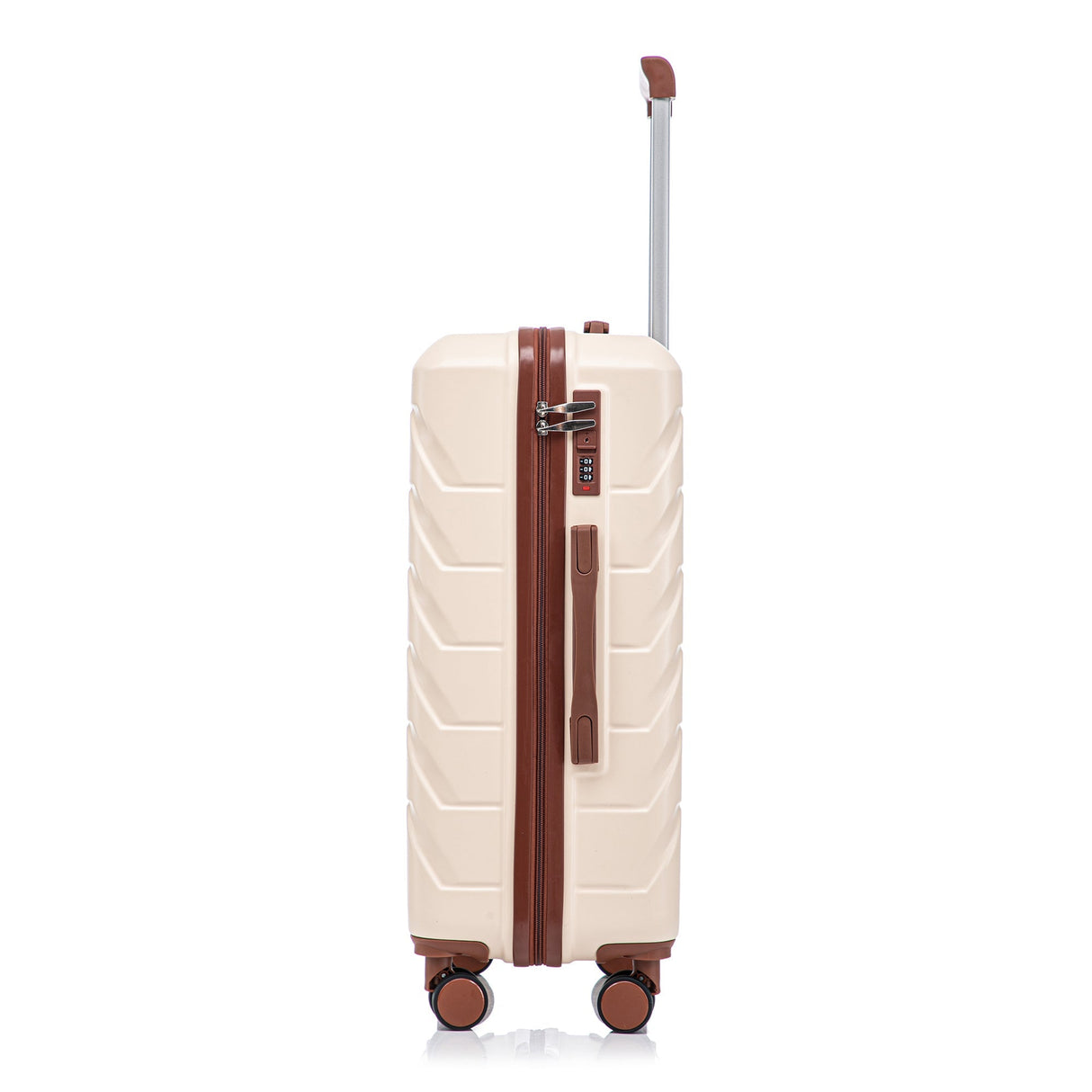 3-Piece ABS Spinner Wheel Luggage Set 20"/24"/28" Beige