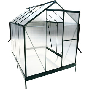 Polycarbonate Greenhouse, Heavy Duty Outdoor Aluminum Walk-In Green House Kit With Rain Gutter, Vent And Door For Backyard Garden by Couch.com