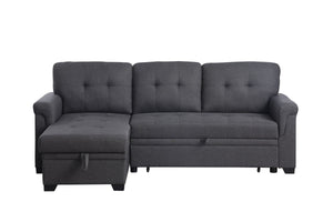 Lucca - Linen Reversible Sleeper Sectional Sofa With Storage Chaise by Couch.com