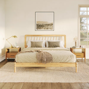 Mid-Century Modern Solid Wood Spindle Bed by Couch.com