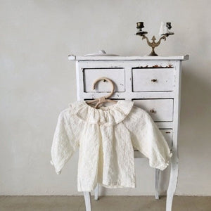 Baby Girl Sweet Lotus Leaf Lapel Princess All-matching Cut Flower Polka Dot Bottoming Shirt
