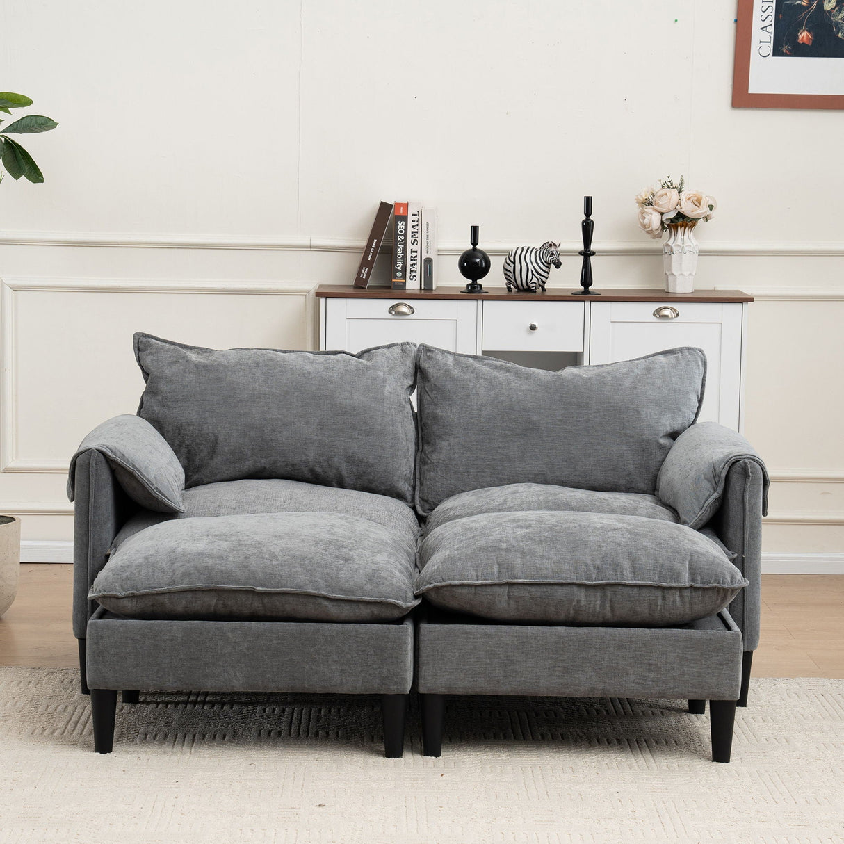 Convertible Combination Sofa With Footstools With Storage by Couch.com