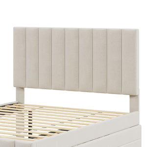 Upholstered Platform Bed With Twin Size Trundle And 3 Drawers by Couch.com