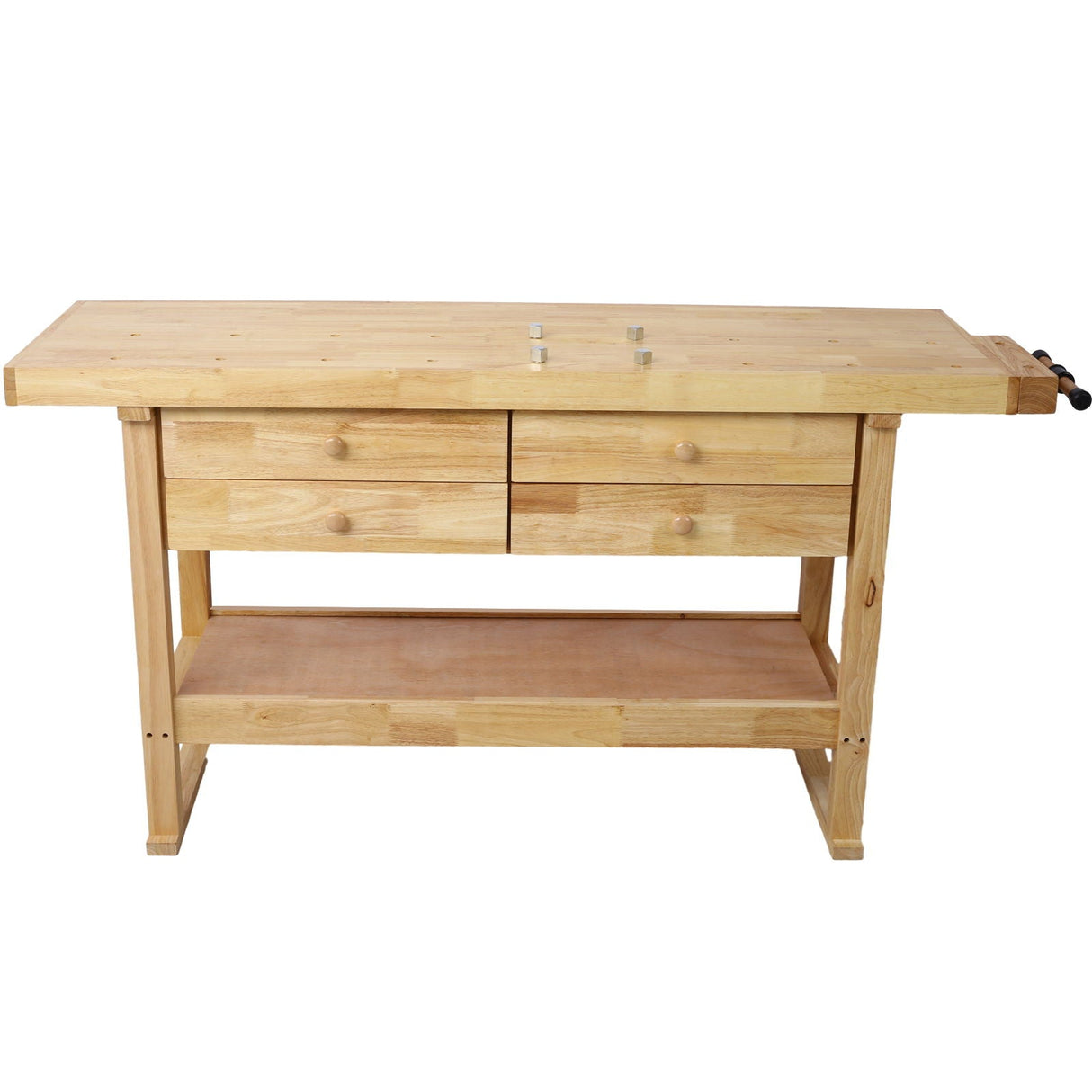 Workbench With 4 Drawers Wooden Workbench For Garage Workshop And Home - Natural by Couch.com