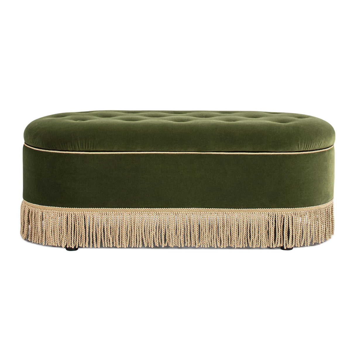 Melinda - Oval Tufted Bullion Fringe Storage Bench by Couch.com