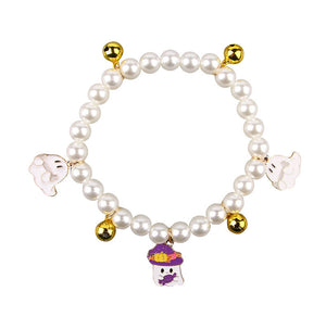 3pcs Pearl Necklace For Pets Halloween Decoration Cat Necklace Puppy Dog Bell Neck Ornament