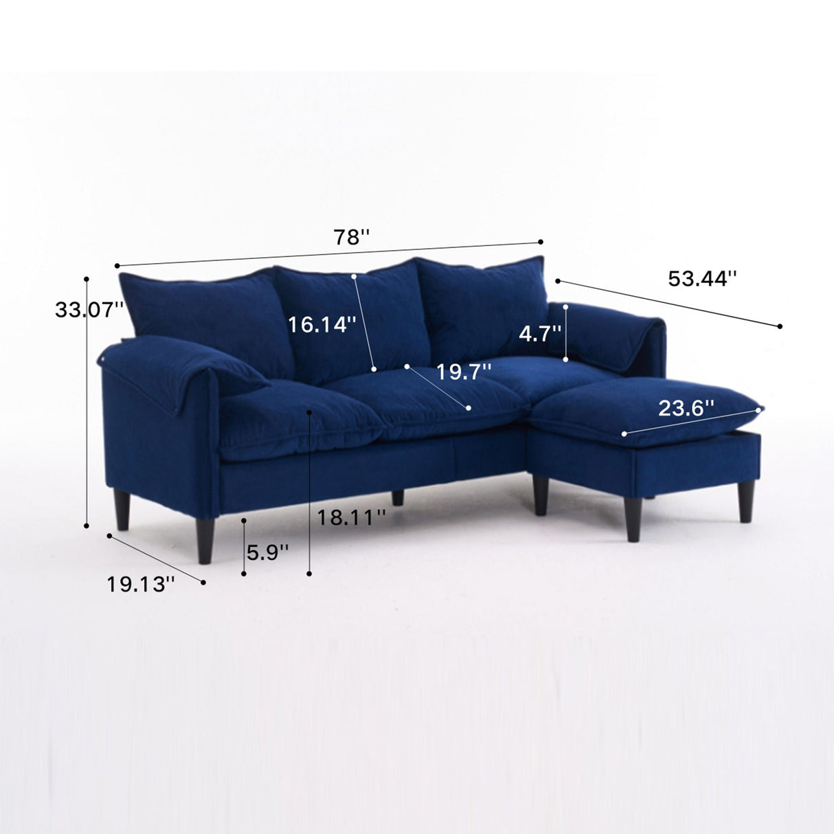 Convertible Combination Sofa With Footstools With Storage by Couch.com