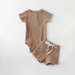 Two-piece Boys' Summer Round Neck Romper Suit