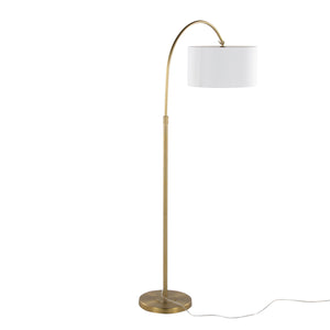 Salon Reader Contemporary Floor Lamp - Gold / White by Couch.com