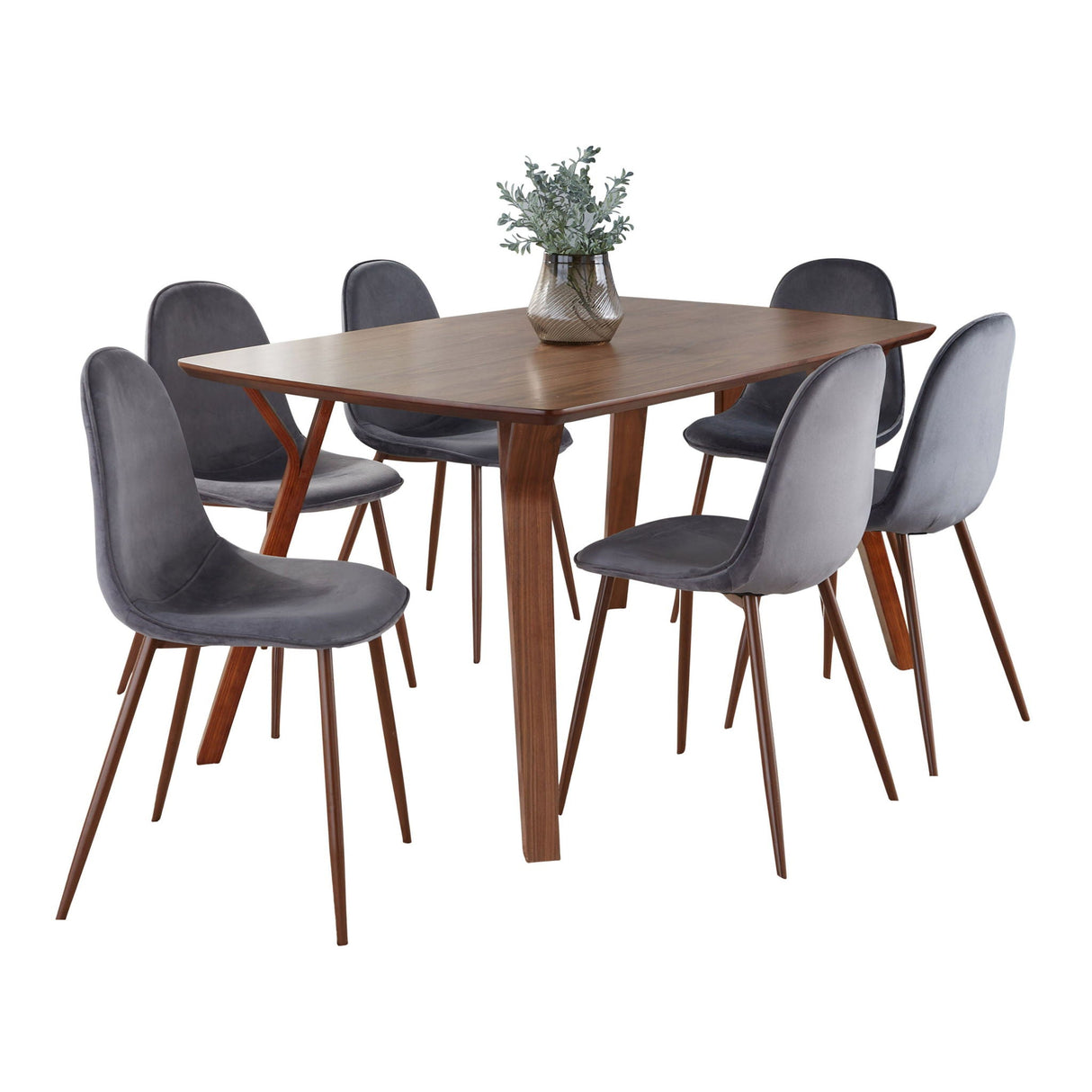 Folia Pebble - 7 Piece Mid Century Modern Dining Set by Couch.com