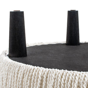 Yolanda - Round Upholstered Accent Ottoman - Almond White by Couch.com