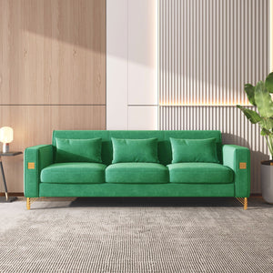 Velvet Sofa With Pillows And Metal Leg For Living Room by Couch.com