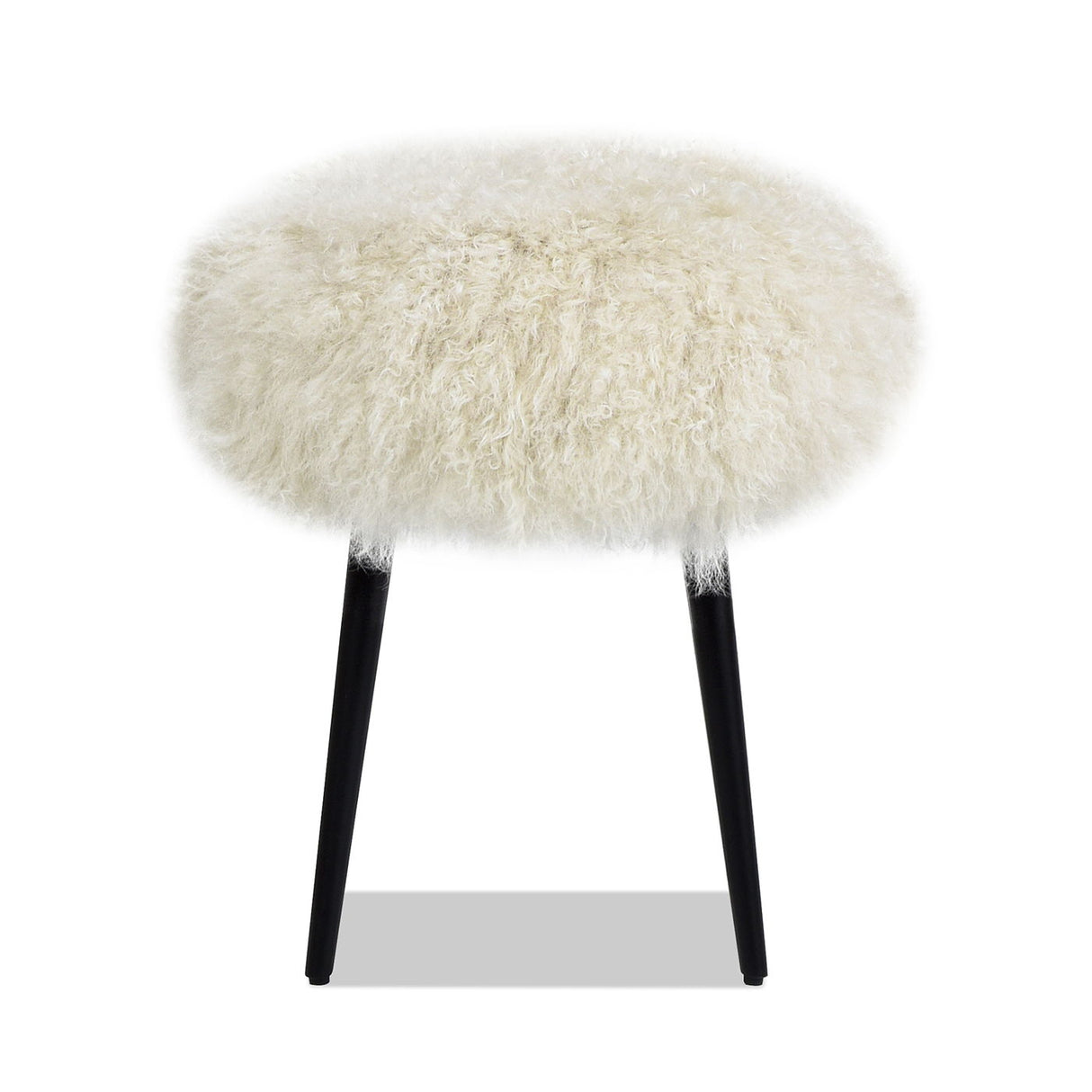 Alberta - Mongolian Sheepskin Round Ottoman by Couch.com
