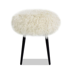 Alberta - Mongolian Sheepskin Round Ottoman by Couch.com