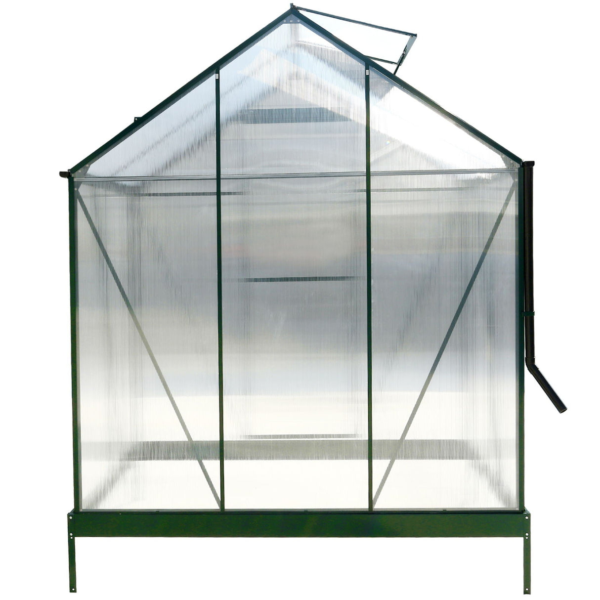 Polycarbonate Greenhouse, Heavy Duty Outdoor Aluminum Walk-In Green House Kit With Rain Gutter, Vent And Door For Backyard Garden by Couch.com