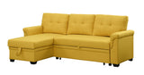 Lucca - Linen Reversible Sleeper Sectional Sofa With Storage Chaise by Couch.com