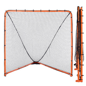 Lacrosse Goal, 6' x 6' Lacrosse Net, Folding Portable Backyard Lacrosse Training Equipment, Steel Frame Training Net, Quick & Easy Setup Lacrosse Goal, Perfect for Youth Adult Training, Orange