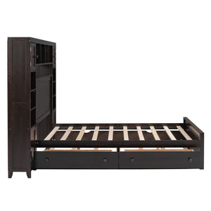 Bed With All In One Cabinet, Shelf And Sockets, Trundle by Couch.com
