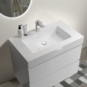 Alice - Bathroom Vanity With Large Storage, Sink Wall Mounted Floating Bathroom Vanity For Modern Bathroom, One-Piece Sink Basin Without Drain And Faucet by Couch.com