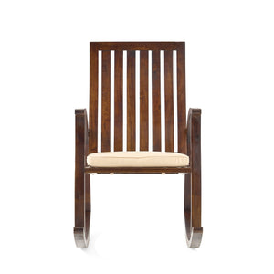 Acacia Wood Rocking Chair With Cushion - Brown by Couch.com