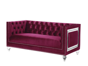 Heibero Loveseat - With 2 Pillows - Burgundy by Couch.com