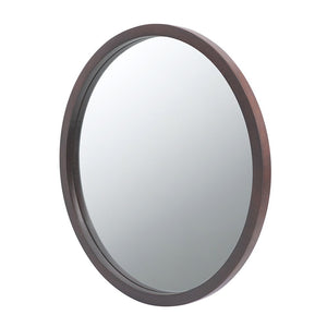Circle Wall Mirror With Wooden Frame for Living Room