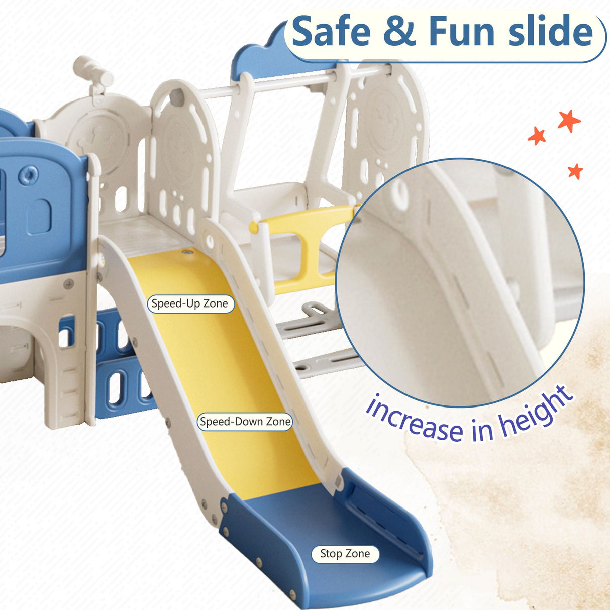 Toddler Slide Kids Playground With Basketball Hoop And Swing by Couch.com