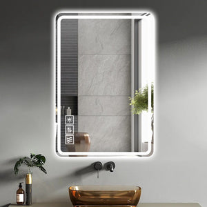 Couch.com LED Bathroom Mirror Vanity Mirrors With Front Lights Wall Mounted Anti-Fog Frameless Make Up Mirror With Light Copper Free Silver Mirror Horizontal Or Vertical Silver, Durable Design by Couch.com
