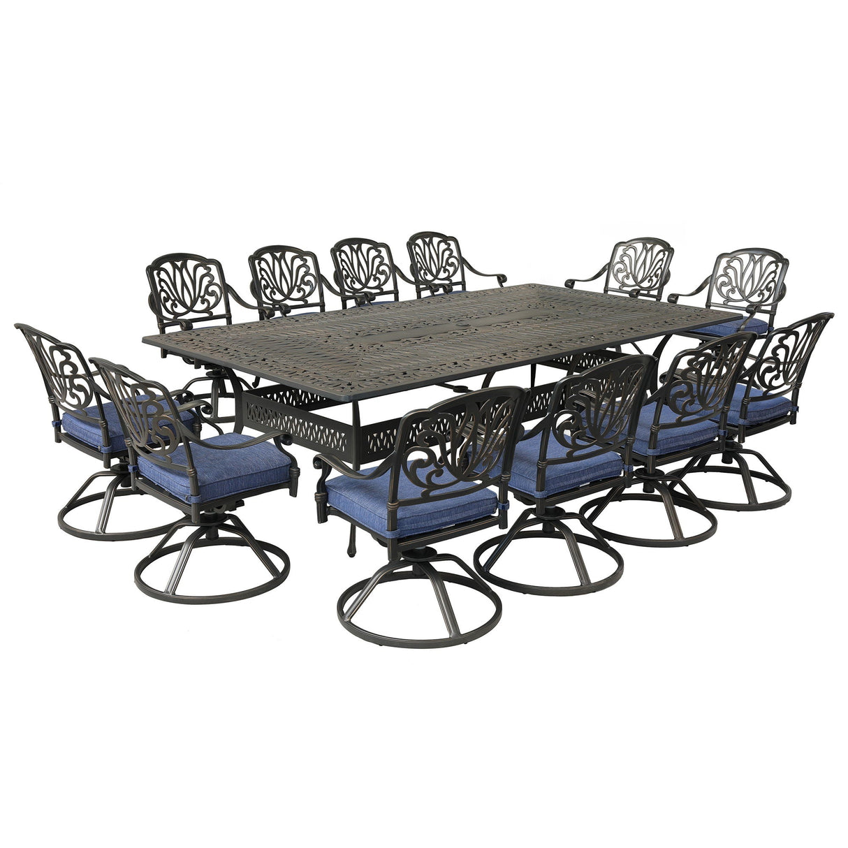 Rectangular Metal Dining Set With Cushions by Couch.com