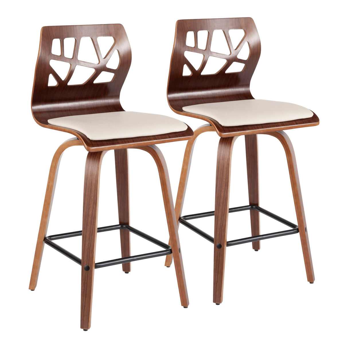 Folia - Mid Century Modern Counter Stool (Set of 2) by Couch.com