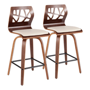 Folia - Mid Century Modern Counter Stool (Set of 2) by Couch.com