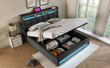 Upholstered Platform Bed With A Hydraulic Storage System, LED And USB Charging (Without Mattress) by Couch.com