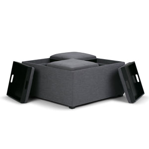 Avalon - Square Coffee Table, Storage Ottoman by Couch.com