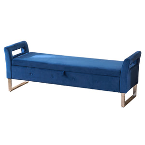 Wide Storage Soft Ottoman Bench With Armrests by Couch.com