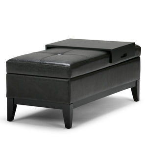 Oregon - Contemporary Storage Ottoman Bench With Tray by Couch.com